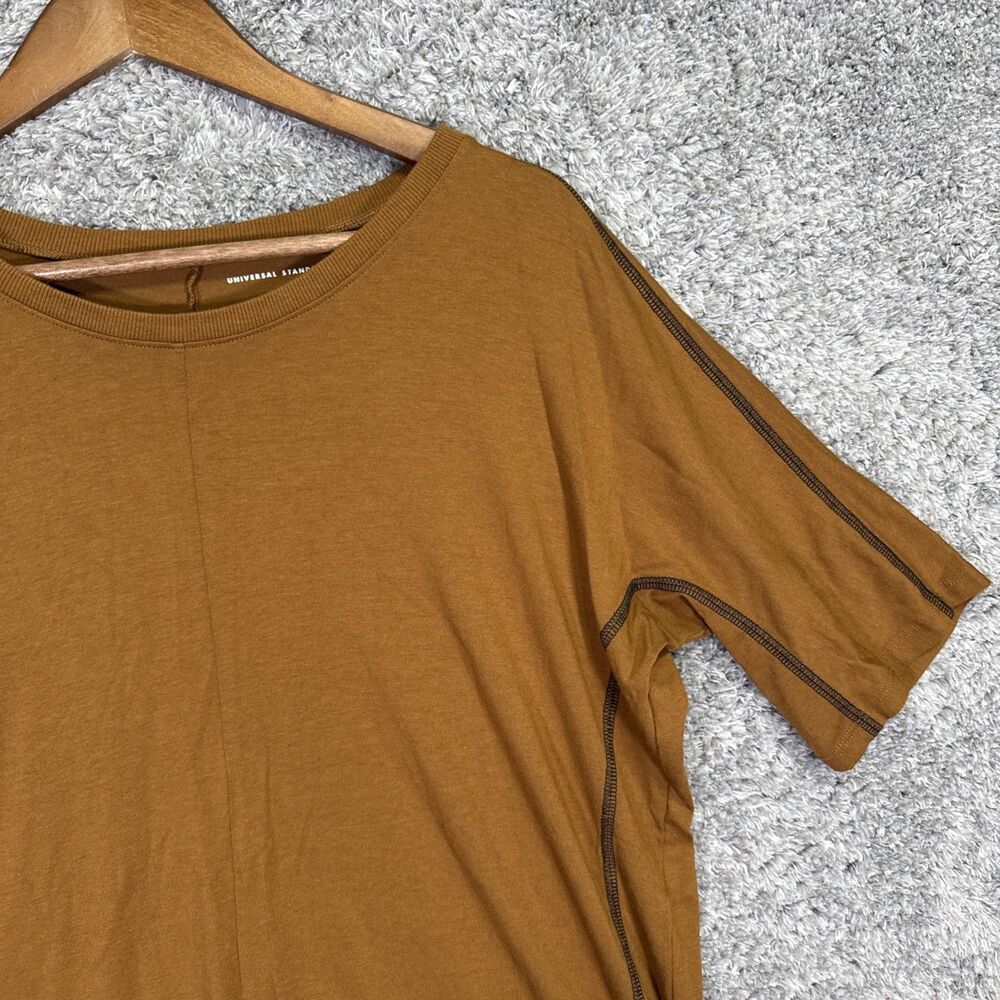 Universal Standard Knit Top Mustard Medium Dolman Sleeve Casual 1/2 Sleeve - Picture 3 of 13